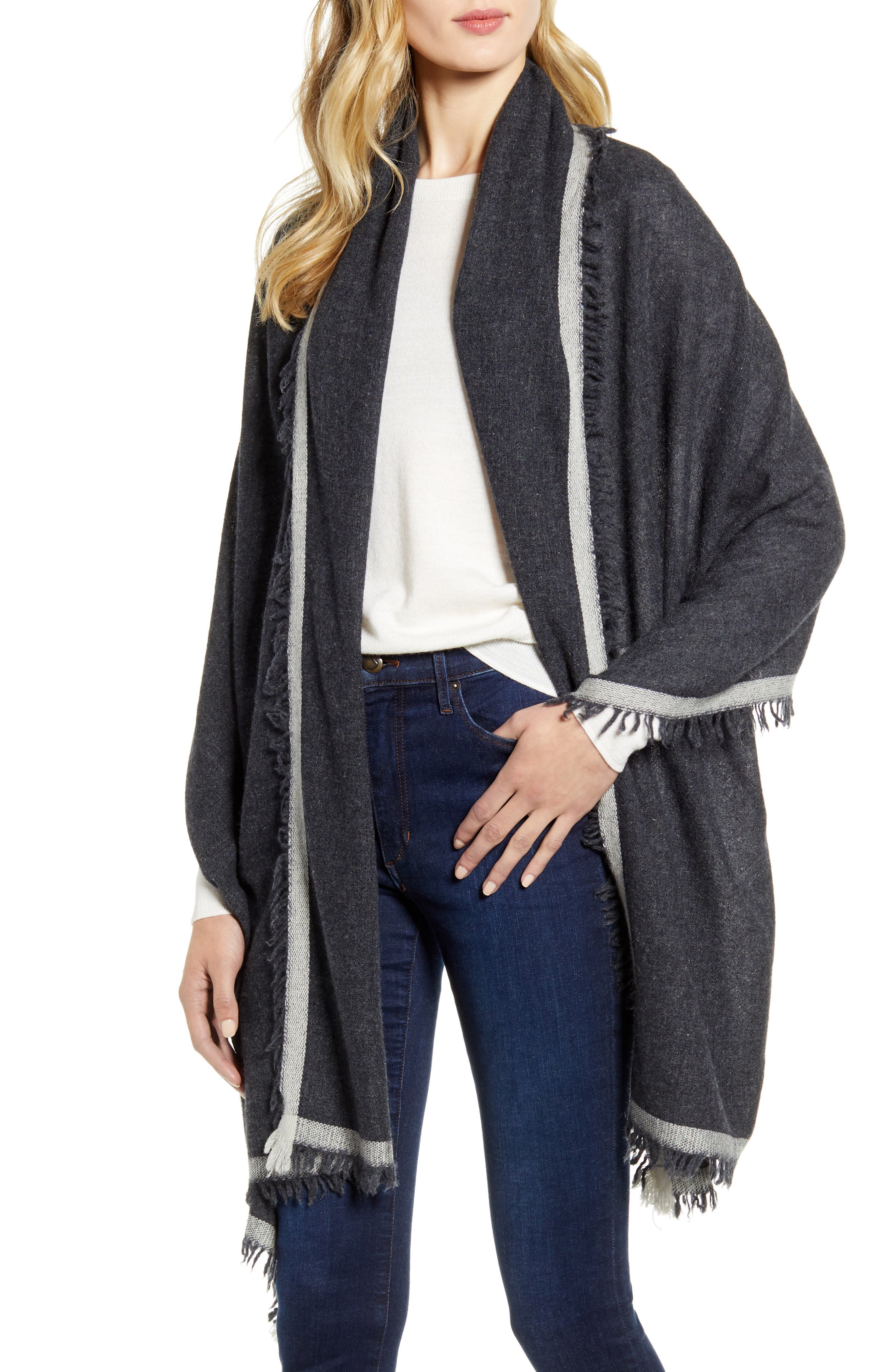 Nordstrom Border Cashmere Wrap Nordstrom