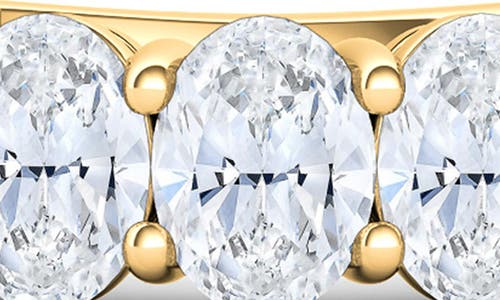 Hautecarat Oval Cut Lab Created Diamond Eternity Band In Yellow Gold