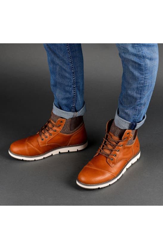 Shop Territory Boots Raider Cap Toe Ankle Boot In Chestnut