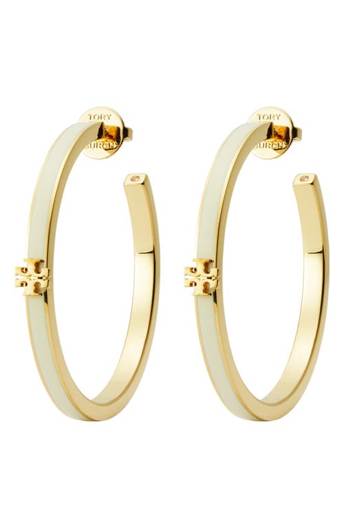 Tory Burch Kira Enamel Hoop Earrings In Gold