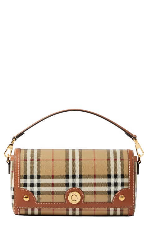 Small Note Check & Leather Crossbody Bag