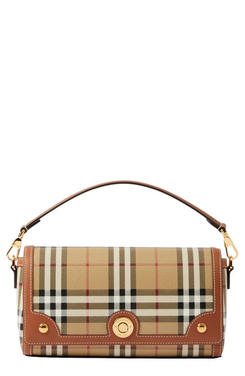 burberry Small Note Check & Leather Crossbody Bag in Briar Brown at Nordstrom