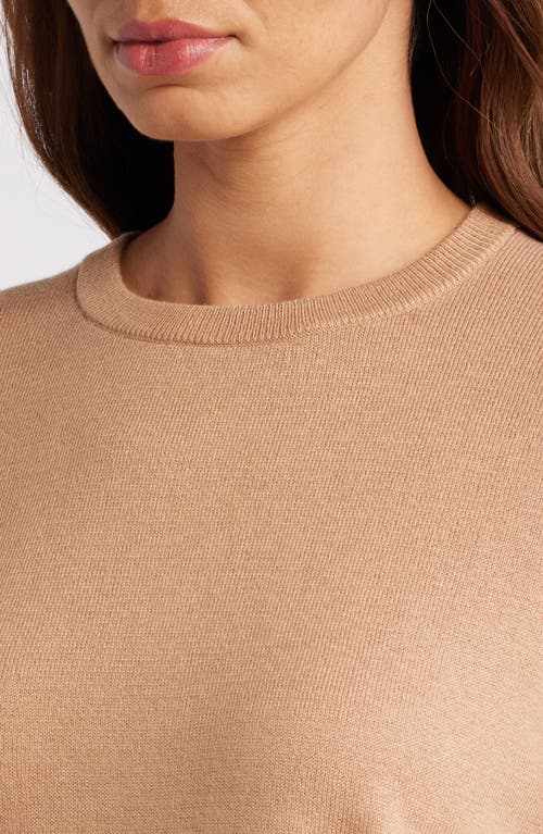 Shop Caslonr Caslon(r) Cotton & Cashmere Crewneck Sweater In Camel