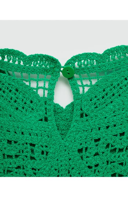 Mango Crochet Short Dress Pastel Green In Pastel Green