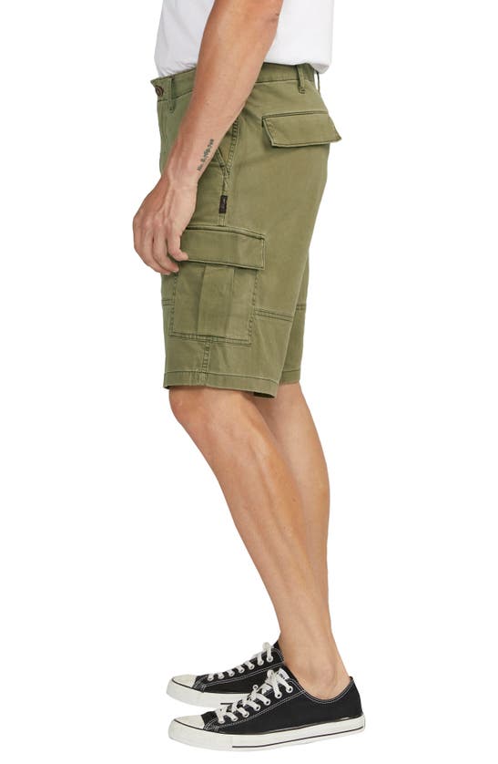 Shop Silver Jeans Co. Stretch Cotton Twill Cargo Shorts In Olive