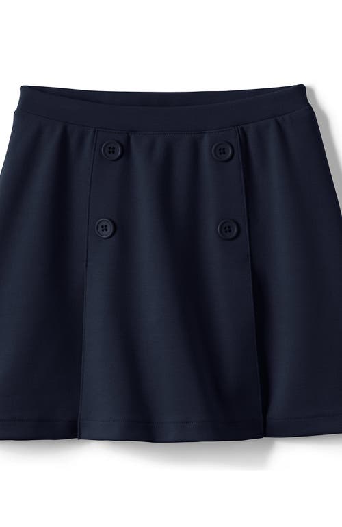 LANDS' END LANDS' END SCHOOL UNIFORM GIRLS PONTE BUTTON FRONT SKORT