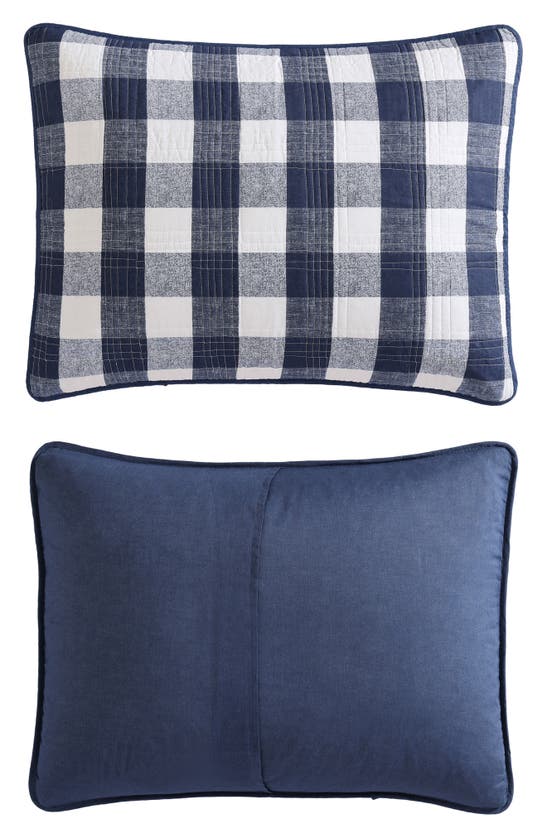 Shop Eddie Bauer Lakehouse Plaid Cotton Quilt 3-piece Set In Blue