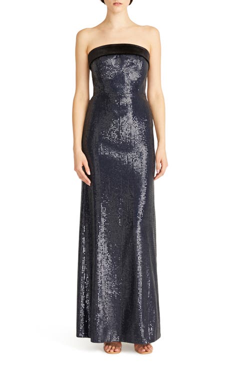 Strapless Sequin Sheath Gown