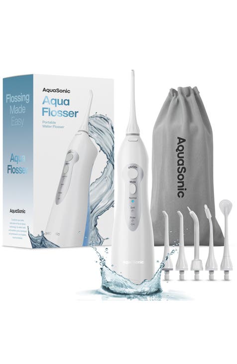 White Water Flosser with 4 Tips & Travel Pouch