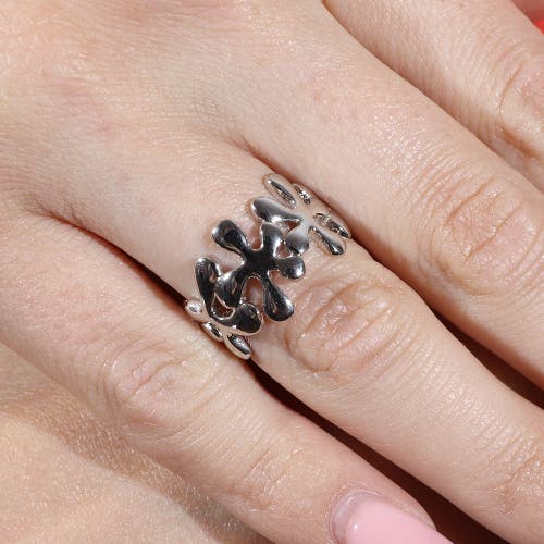 Lucy Quartermaine Half Splash Ring In Sterling Silver