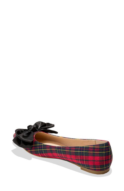 Shop Jack Rogers Debra Pointed Toe Flat In Red Plaid/black