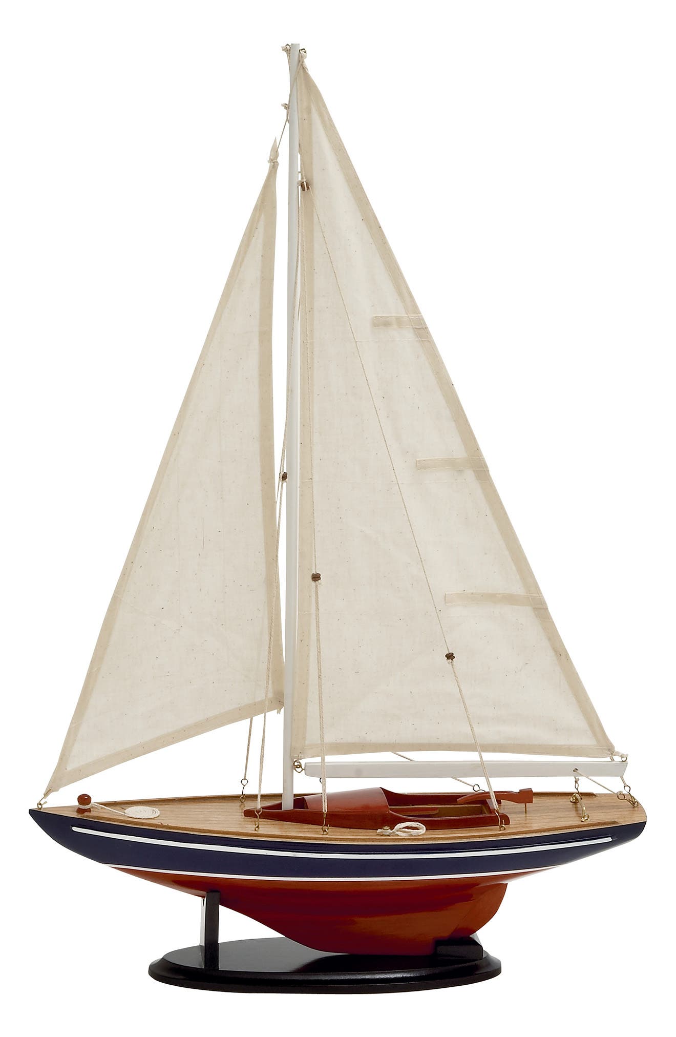 Willow Row Dark Brown Wood Coastal Sailboat Sculpture ModeSens