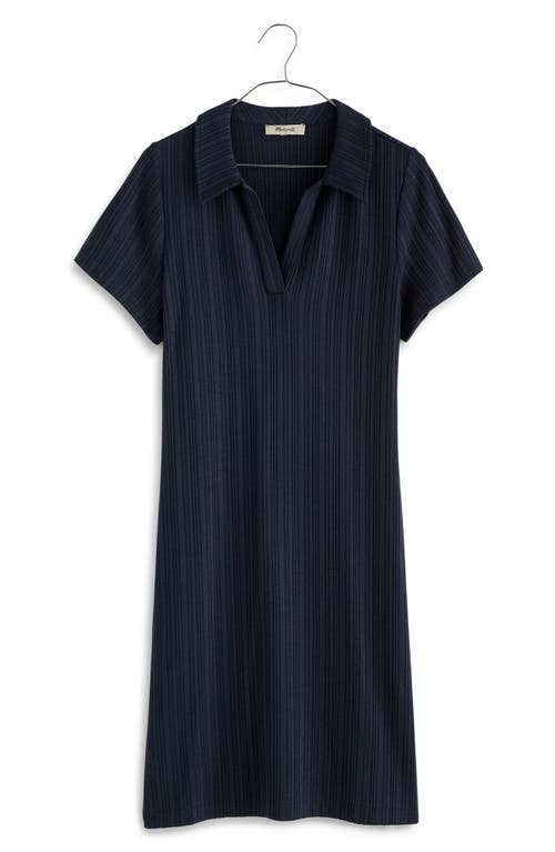 Shop Madewell Rib Polo Minidress In Ink