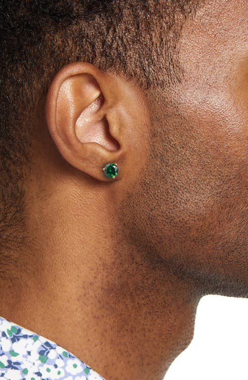 Shop Nordstrom Cubic Zirconia Stud Earrings In Emerald- Gold