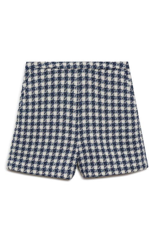 Shop Mango Houndstooth Shorts In Blue