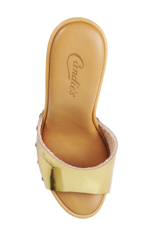 Shop Candies Candie's Antonellaomg Slide Sandal In Gold