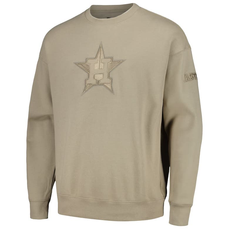 Shop Pro Standard Pewter Houston Astros Neutral Drop Shoulder Pullover Sweatshirt