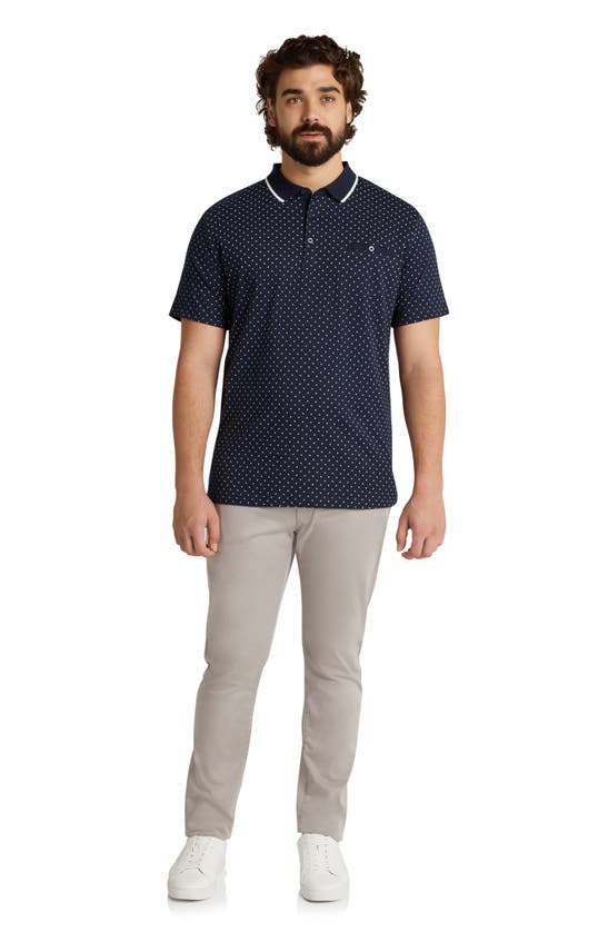 Shop Johnny Bigg Taylor Classic Fit Geo Print Cotton Polo In Navy