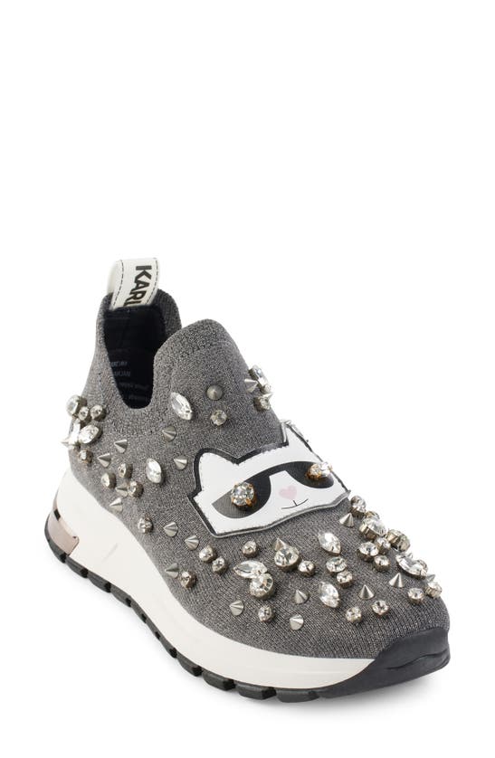 Shop Karl Lagerfeld Paris Malna Sneaker In Dk Silver