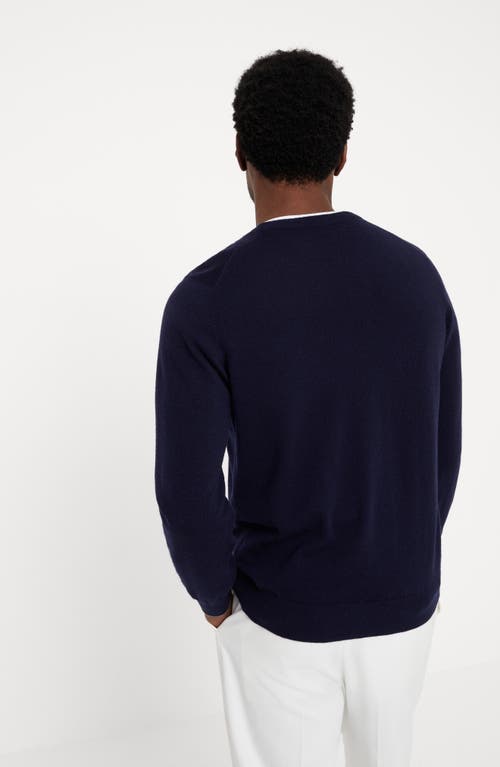 Brunello Cucinelli Crew-neck Cashmere Jumper In Navy Blue