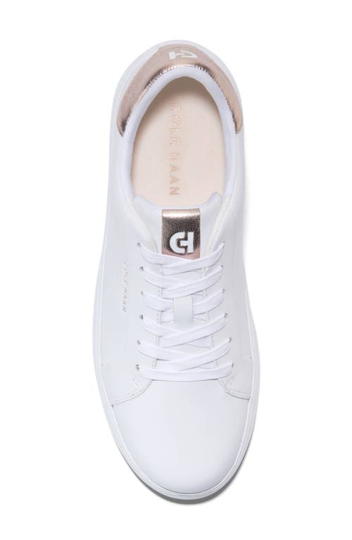 Cole Haan Grand Crosscourt Joy Platform Sneaker In Optic White/rose Gold