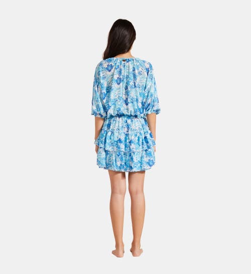 Vilebrequin Tahiti Flowers Ruffles Mini Dress In Blanc