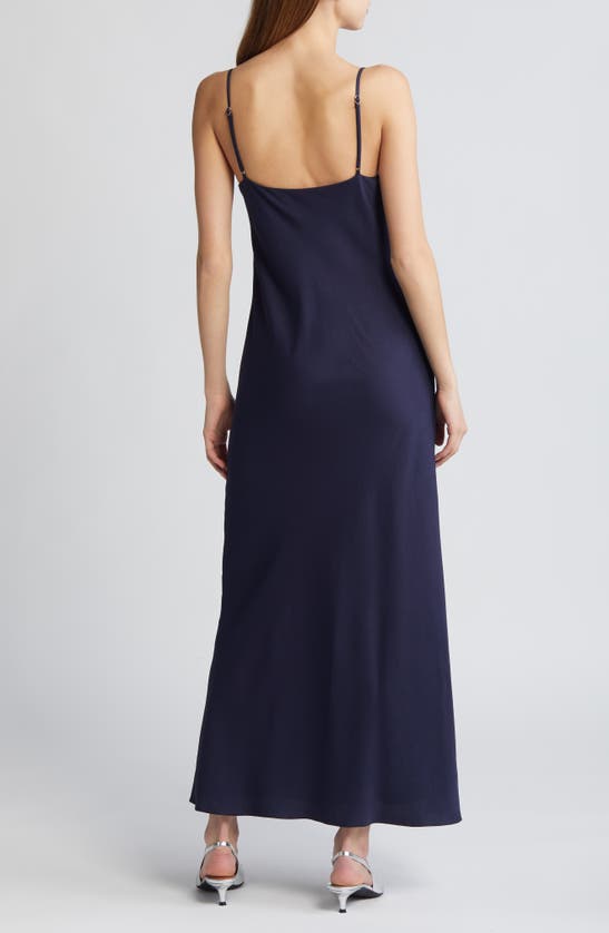 Shop Rue Sophie Reese Empire Waist Maxi Slipdress In Navy