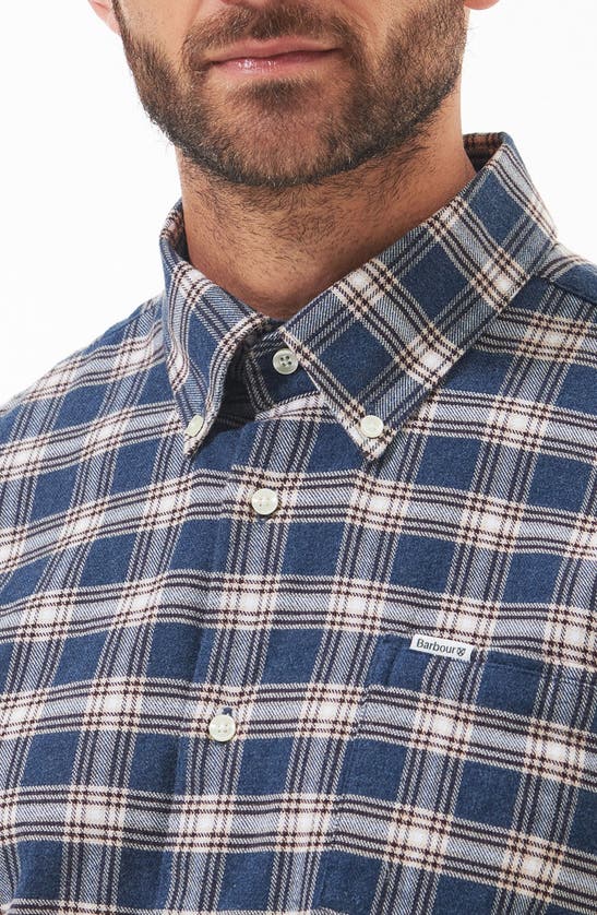 Barbour Men's Bowburn Brushed-finish Shirt In Navy Marl