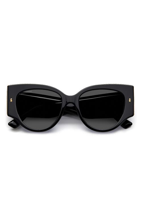 Shop Dsquared2 54mm Cat Eye Sunglasses In Black Gold/grey