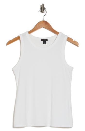 Halogen ® Fitted Ribbed Tank Top In New Ivory