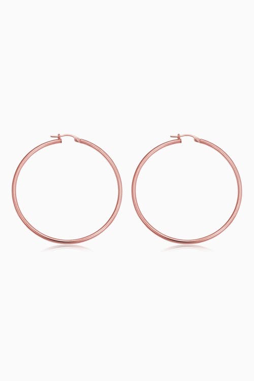 Oradina 14k Rose Solid Gold Everything Large Hoops In Rose Gold