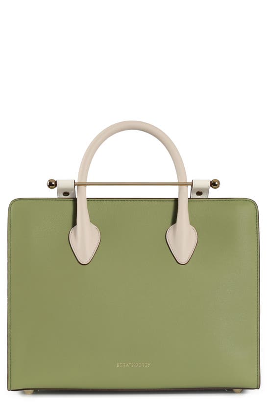 STRATHBERRY: Midi Tote bag in leather - Bottle Green  Strathberry shoulder  bag MIDI TOTE (TS) - W online at