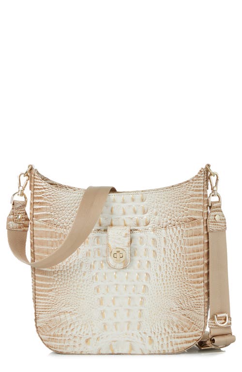 Leia Croc Embossed Leather Crossbody Bag in Contour