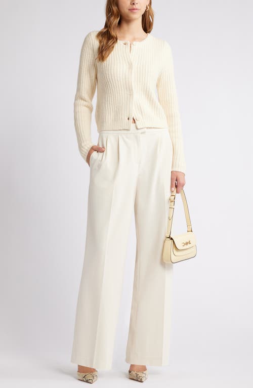 Open Edit Cropped Fisherman Cardigan In Ivory Dove