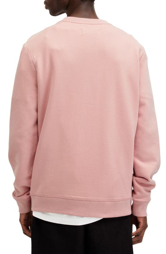 Shop Allsaints Raven Slim Fit Crewneck Sweatshirt In Bramble Pink