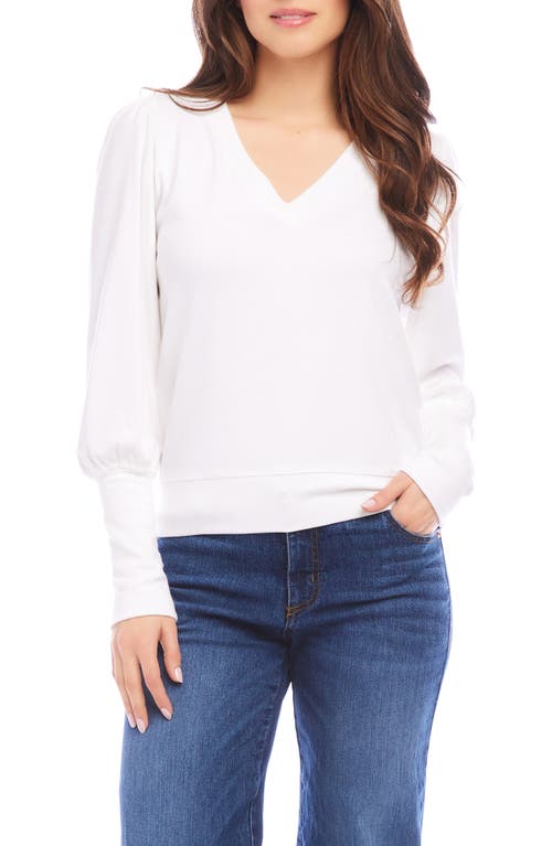 Shop Karen Kane Bishop Sleeve Top In Off White