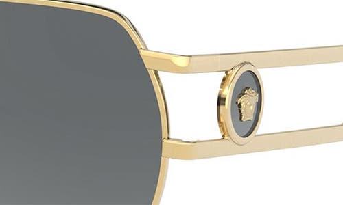 Versace 60mm Aviator Sunglasses In Gold/grey