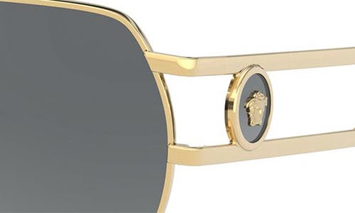 Shop Versace 60mm Aviator Sunglasses In Gold/grey