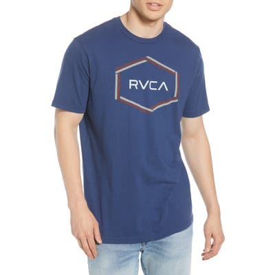 Rvca Hexest Logo Graphic T-Shirt, Blue
