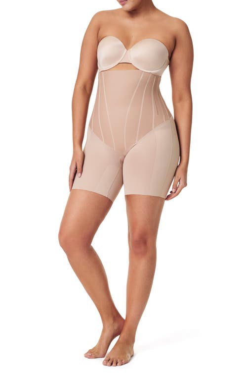 Spanx Ultra-sculpt Mid-thigh Shaping Shorts In Natural Bronze