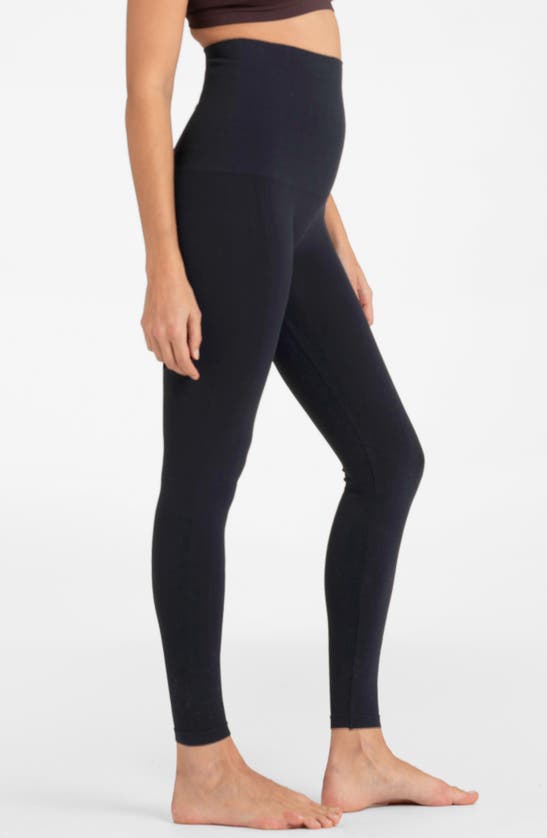 Shop Seraphine Seamless Postpartum Leggings In Black