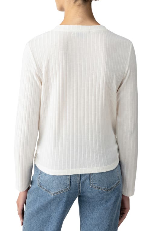 Shop Sanctuary The Twist Front Rib Knit Top In Chalk