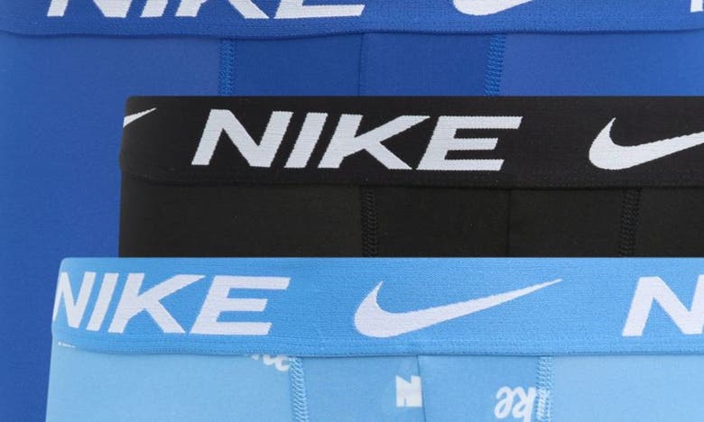 Shop Nike 3-pack Dri-fit Essential Micro Boxer Briefs In Multi Logo Print