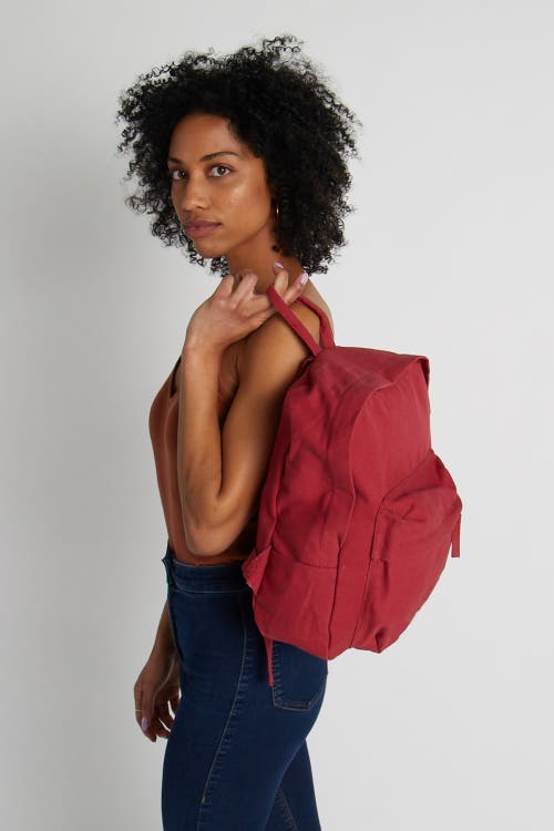 Terra Thread Organic Cotton Mini Backpack In Ruby Red