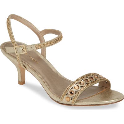 Pelle Moda Ilsa Crystal Embellished Sandal, Metallic