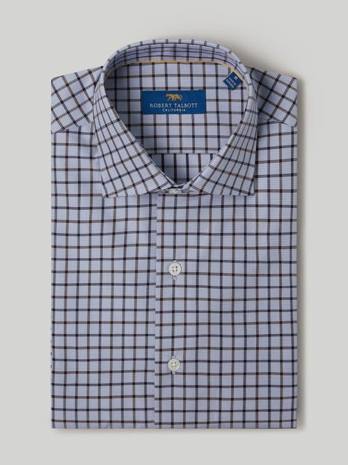 Robert Talbott Reynolds Twill Tattersall Dress Shirt in Blue Plaid 