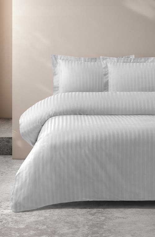 Brooks Brothers Stripe Sateen Sham Set In Grey