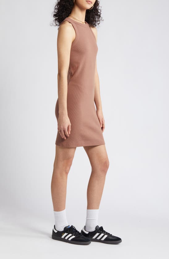 Shop Bp. Rib Tank Minidress In Brown Topaz