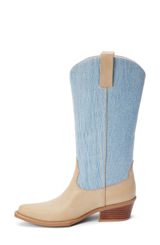 Shop Coconuts By Matisse Banks Western Boot In Light Denim/ Natural