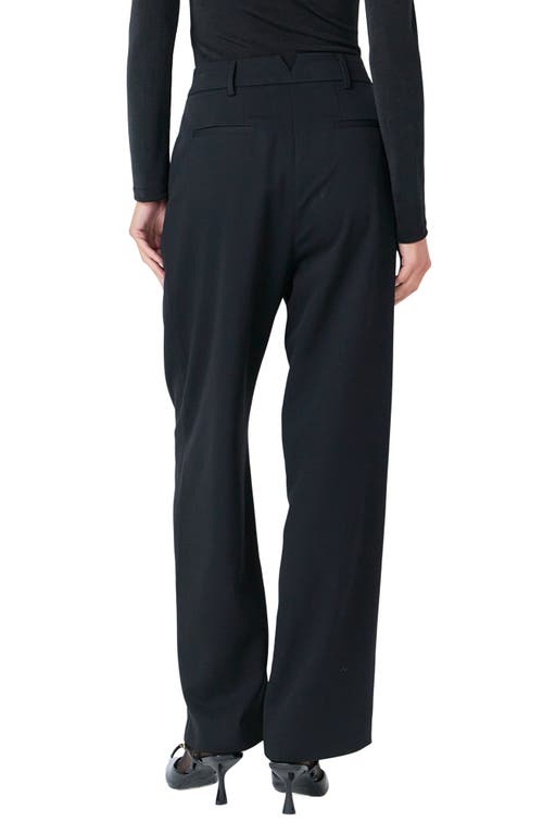 Shop Grey Lab Pleated Wide Leg Pants In Black